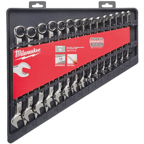 Miwlaukee Combination Spanner Set 15 pc Maxbite Metric