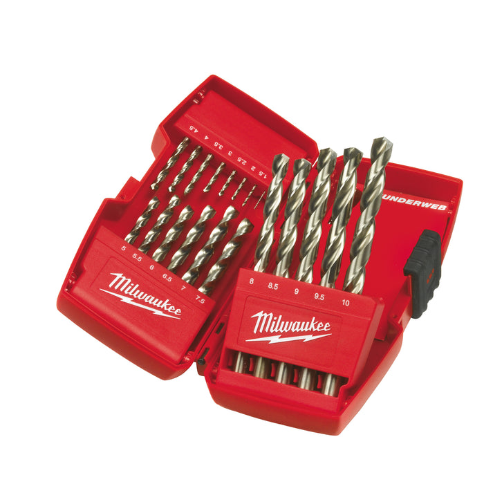 Milwaukee THUNDERWEB HSS-G set (19pc)TW Set (DIN 338)