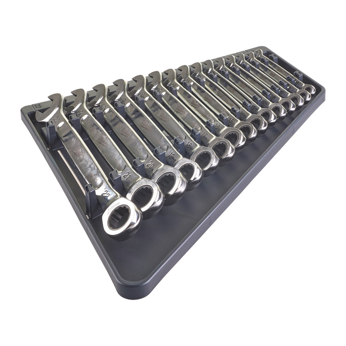 Milwaukee MAX BITE ratcheting metric combination spanner set (15pc)