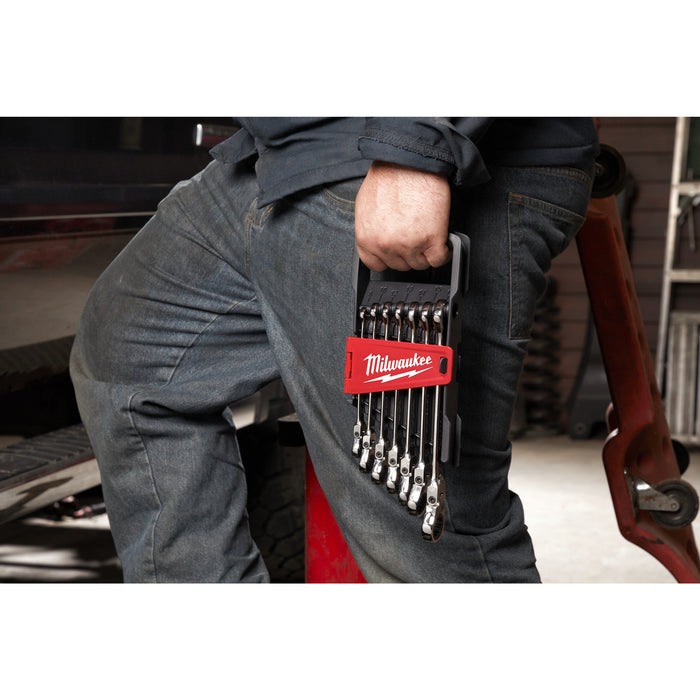 Milwaukee MAX BITE™ Metric Flexible Head Ratcheting Combination Spanner Set (7 Pc)
