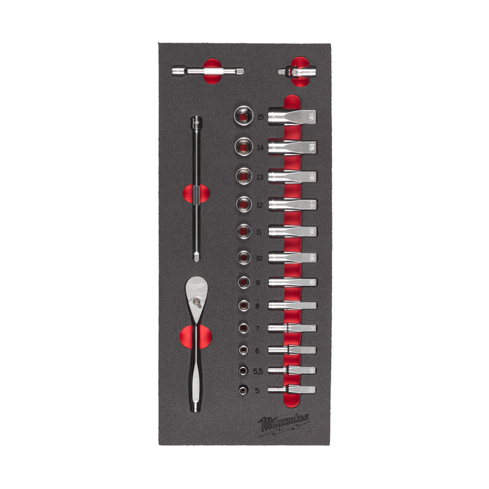 Milwaukee 1/4″ Ratchet And Socket Set Foam Insert