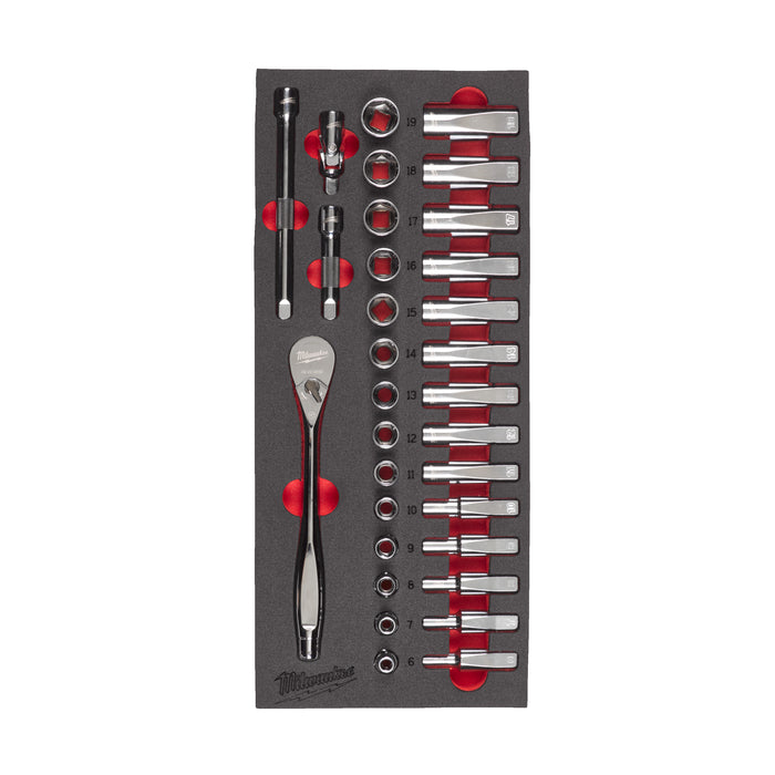 Milwaukee 3/8″ Ratchet And Socket Set Foam Insert