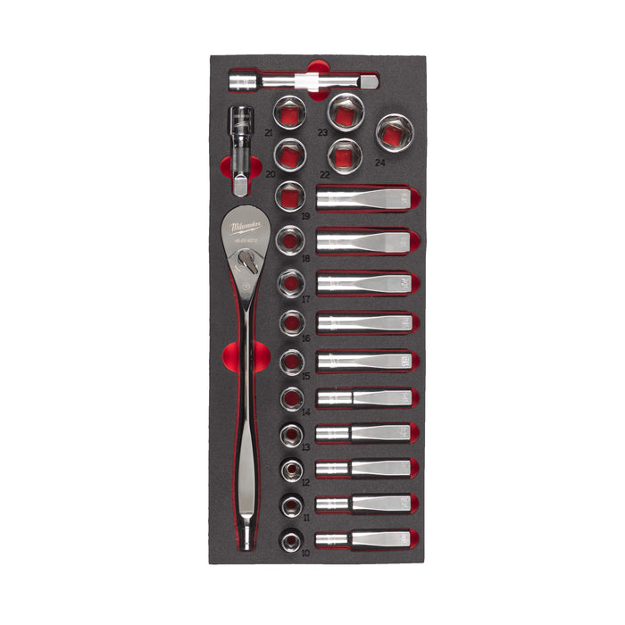 Milwaukee 1/2″ Ratchet And Socket Set Foam Insert