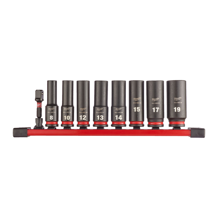 Milwaukee  SHOCKWAVE IMPACT DUTY socket deep rail set (9pc)