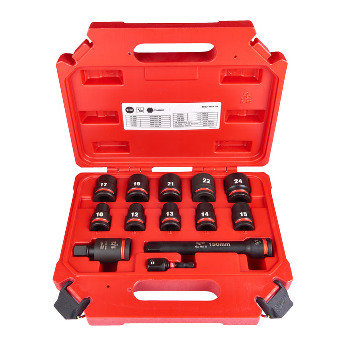 Milwaukee ½" SHOCKWAVE™ IMPACT DUTY Socket Set STD (13Pc)