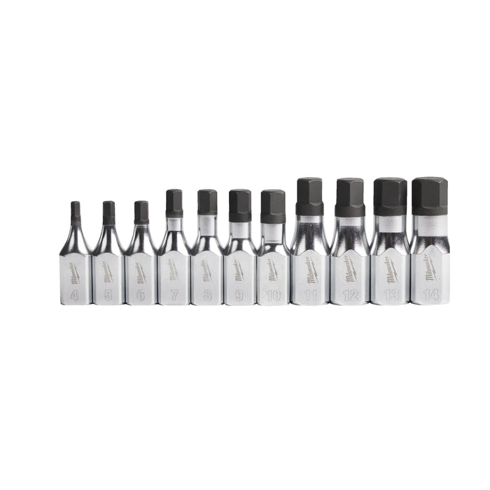 Milwaukee ⅜″ Drive Metric Hex Bit Socket Set - 11 Pc