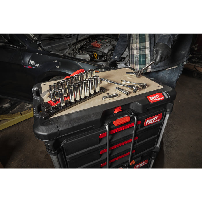 Milwaukee ⅜″ Drive Metric Deep Chrome Socketsm 10Pc