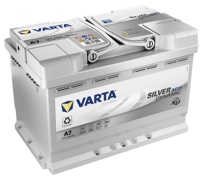 VARTA A7 Silver Dynamic AGM 096 Car Battery – 12V 70Ah Start-Stop (570901076)
