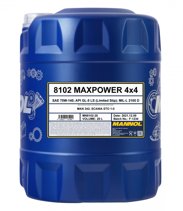 MANNOL MANNOL Maxpower 75W-140 GL-5 Product Information MN8102-20